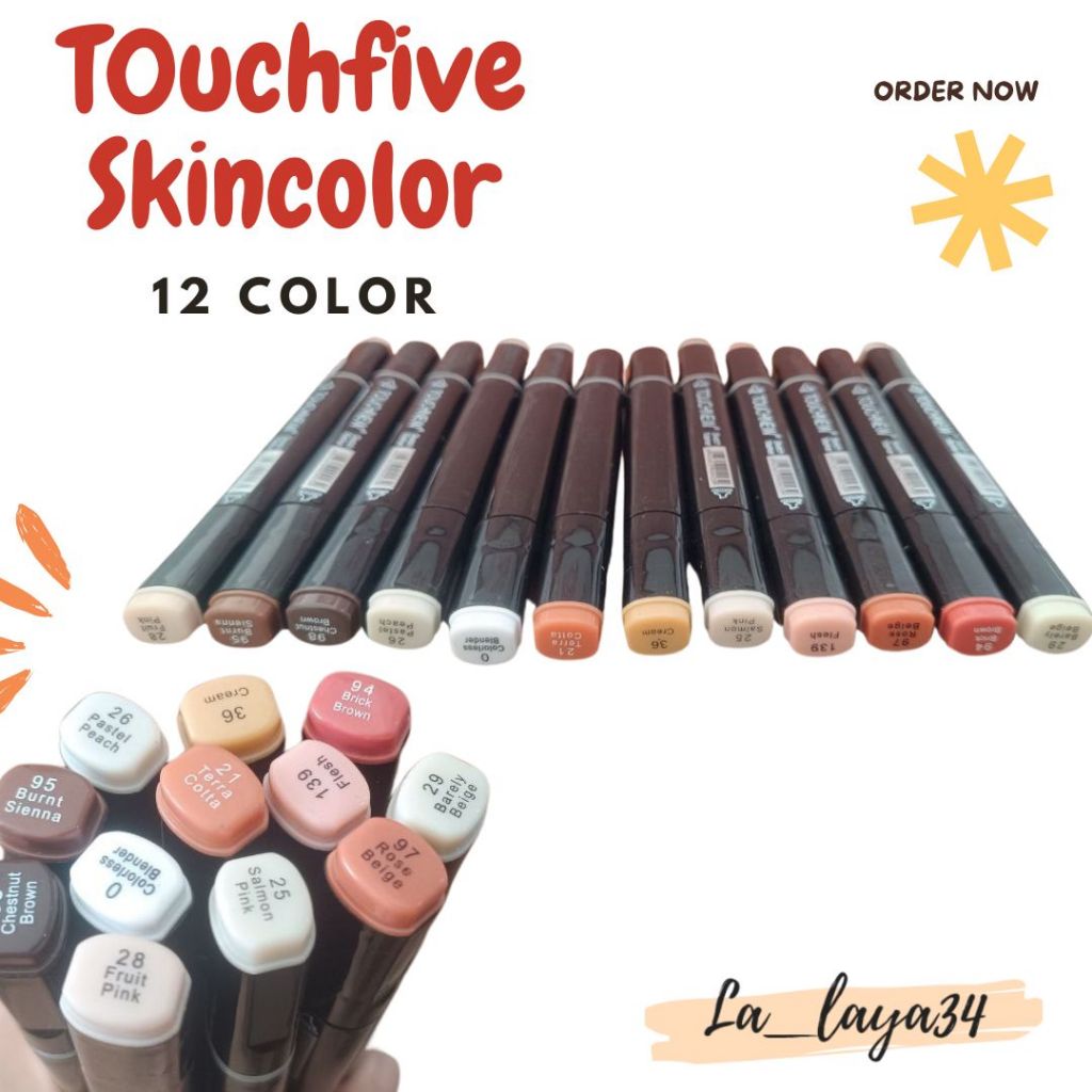 

Touchfive Skincolor 12 Warna-Touchfive Skin Color 12 Pcs Touchfive Twin Marker Skin Color