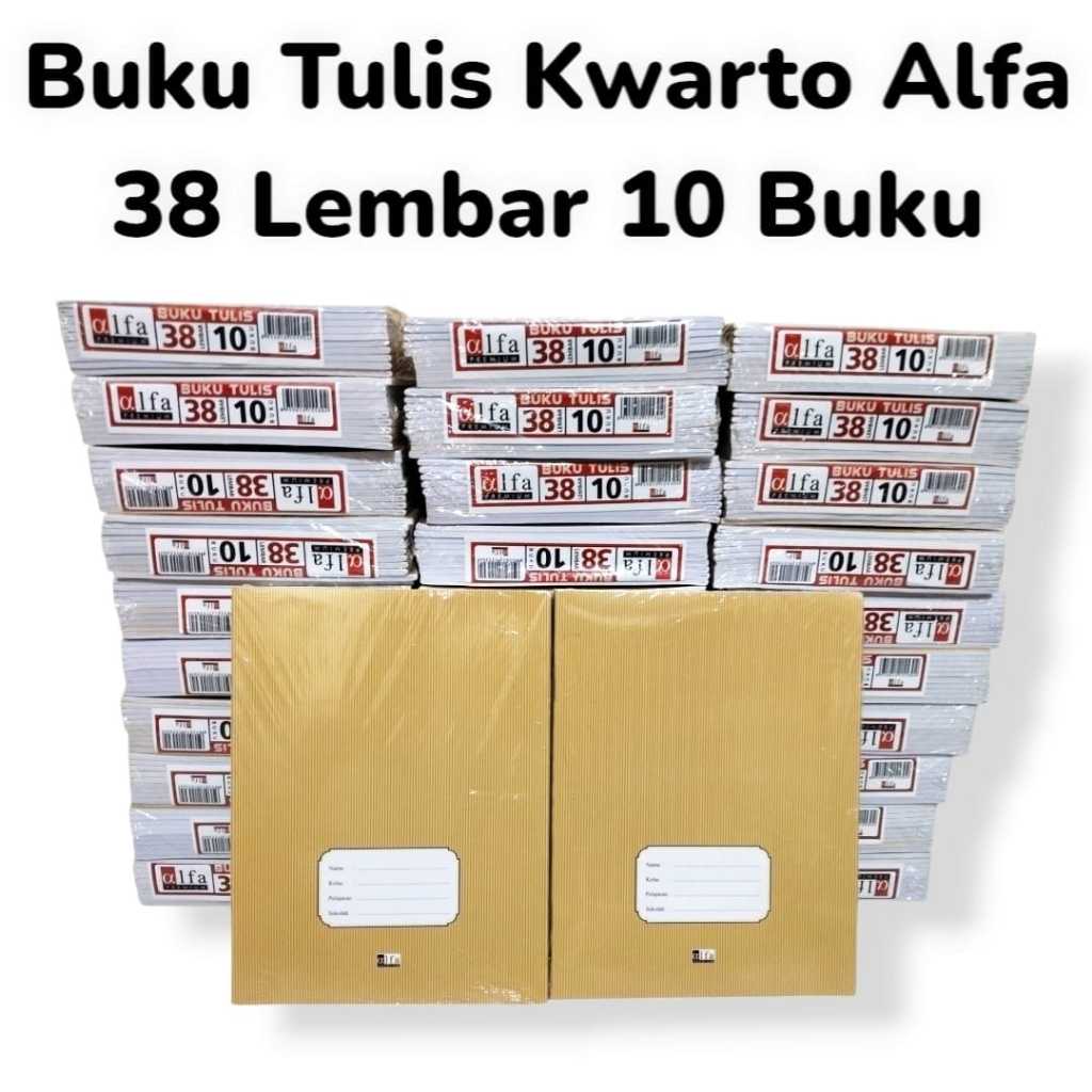 

Alfa Buku Tulis Kwarto 38 Lembar 10 Buku Pack Isi 38 Dan 58 Lembar Cocok Untuk Paket 10 Buah