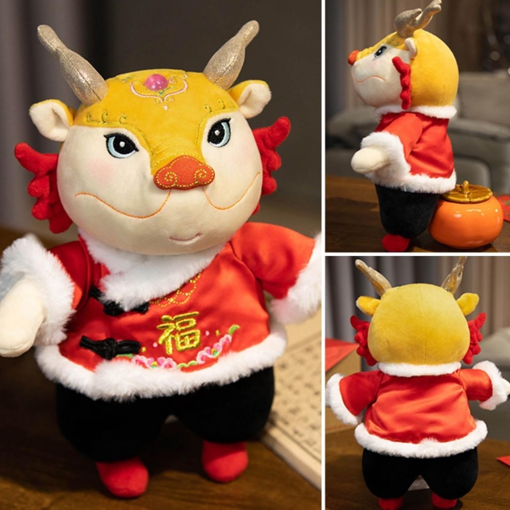 Boneka maskot naga CNY 2024 New Tag plush shio