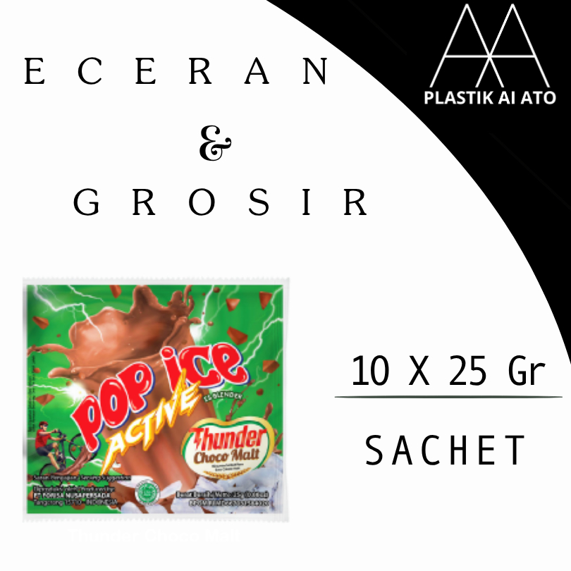 

Pop Ice Milk Shake Powder Active THUNDER Choco Malt 25 Gr 10 Pcs / Pop Ice COKLAT/ COKELAT / POPICE MILO