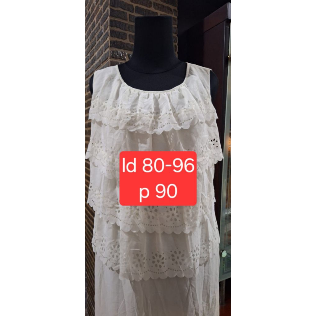 Dress putih/ Dress sifon putih