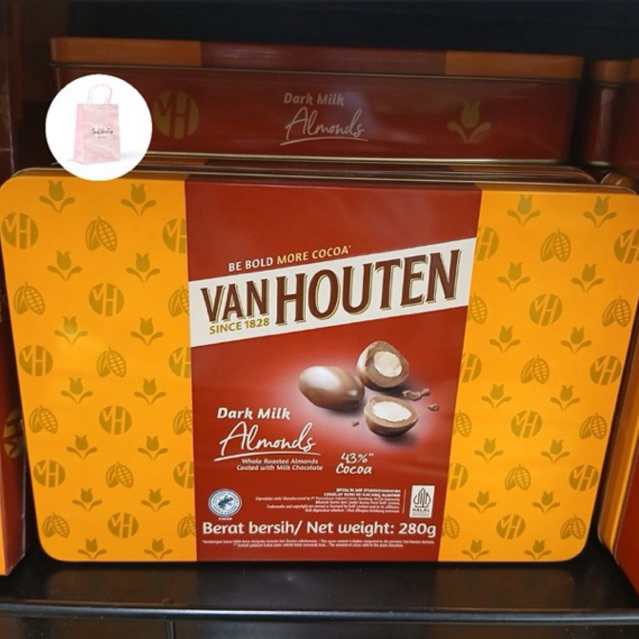 

Van Houten Dark Milk Almond Chocolate | Coklat Van Houten Cokelat Almond Snacks Food