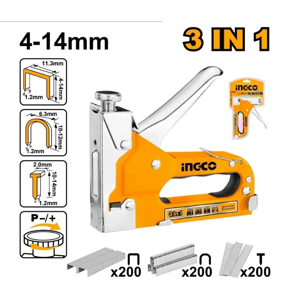 Staples Gun 3-in-1 / Stapler Steples Tembak Staple Gun INGCO HSG1405