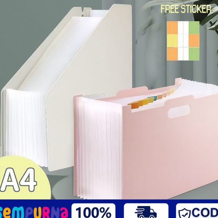 

COD Standing File F4 File Folder Document Bag A4 Tas Dokumen File File Filling Folder 13 Sekat