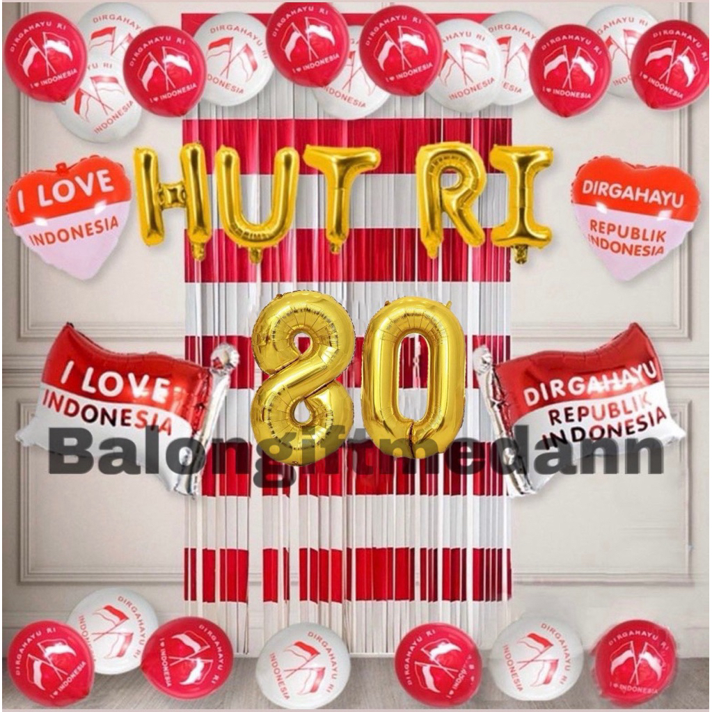 PAKET DEKOR HUT RI 17 AGUSTUS MERAH PUTIH LENGKAP
