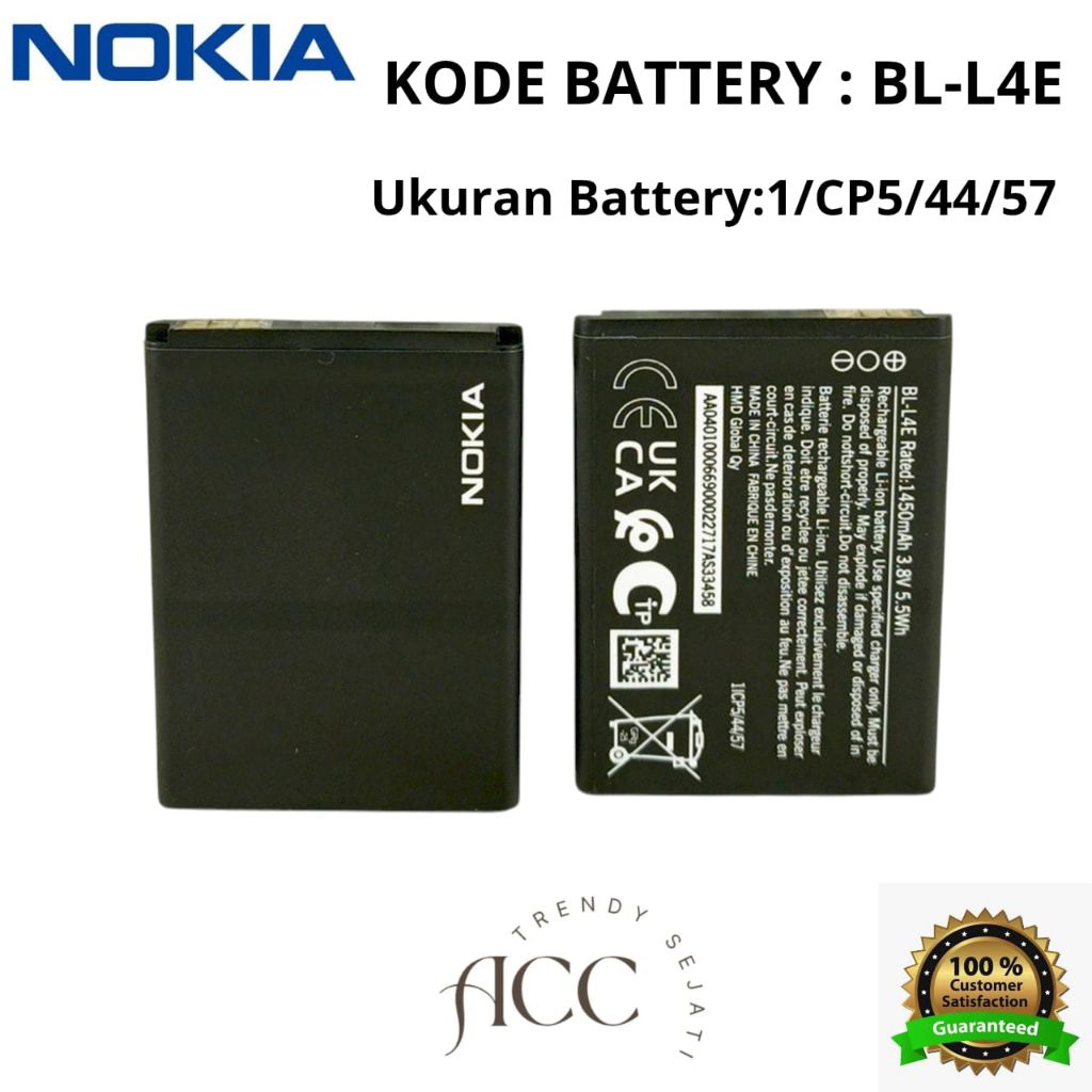ORIGINAL BATERAI FOR NOKIA BL-L4E(2660 Flip TA-1469 TA-1474 TA-1480 / 8210 4G Reborn TA-1483 TA-1485