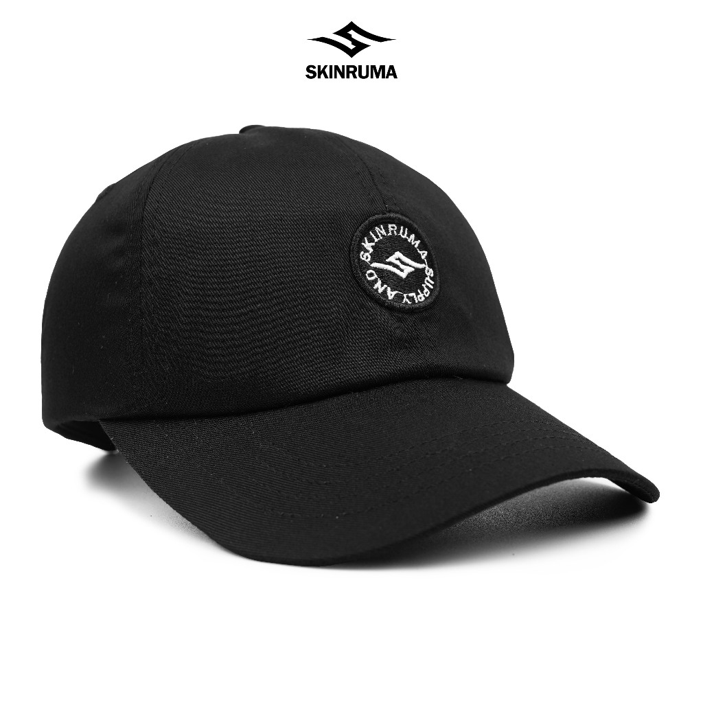 SKINRUMA Topi Baseball Polo Cap Basic Distro Pria Wanita Supply and Co Hitam Putih