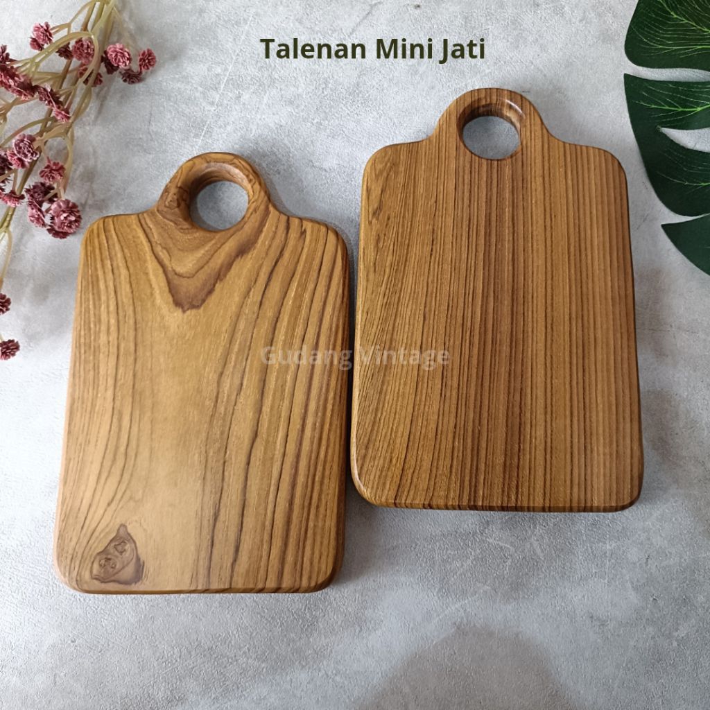 GUDANG VINTAGE Talenan Mini Jati Talenan camping foodgrade uk 13*20cm