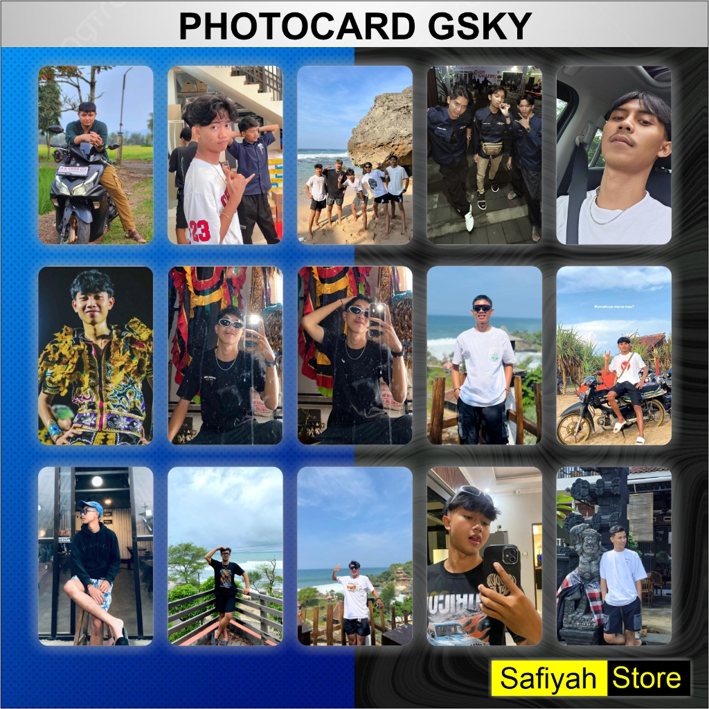 Ampirono_Mriki Photocard Gsky (Gwsm, Srotop Tv, Kusumawara, Dan Y2K Crew) Isi 100 Pcs (Limited