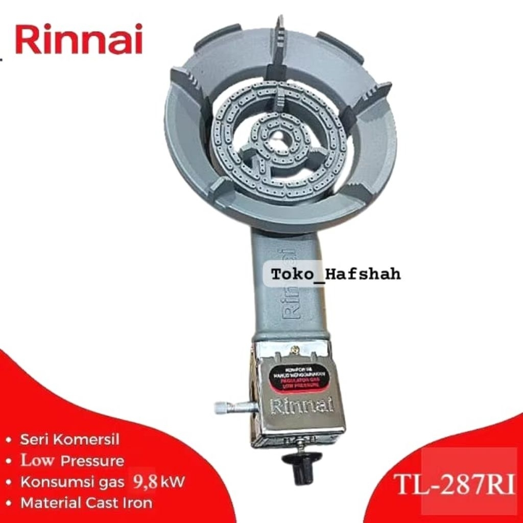 Rinnai TL-287 RI Kompor Gas 1 Tungku Rinnai TL 287 RI Kompor Besi Cor Rinnai TL-287RI BATAM