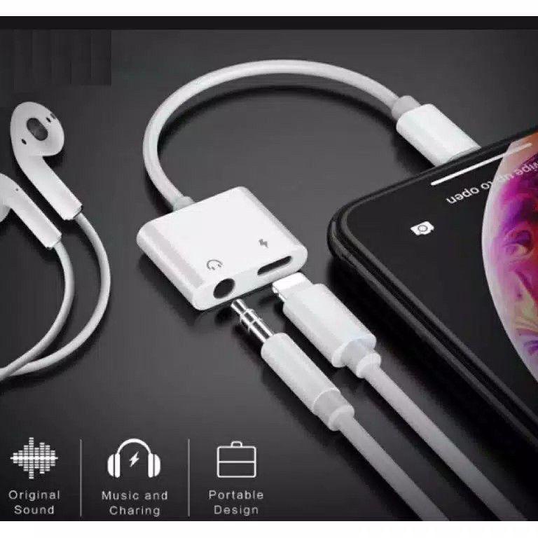 KODE O96F Splitter Lightning Iphone Fast Charging Audio Jack Mic Adaptor Splitter Iphone