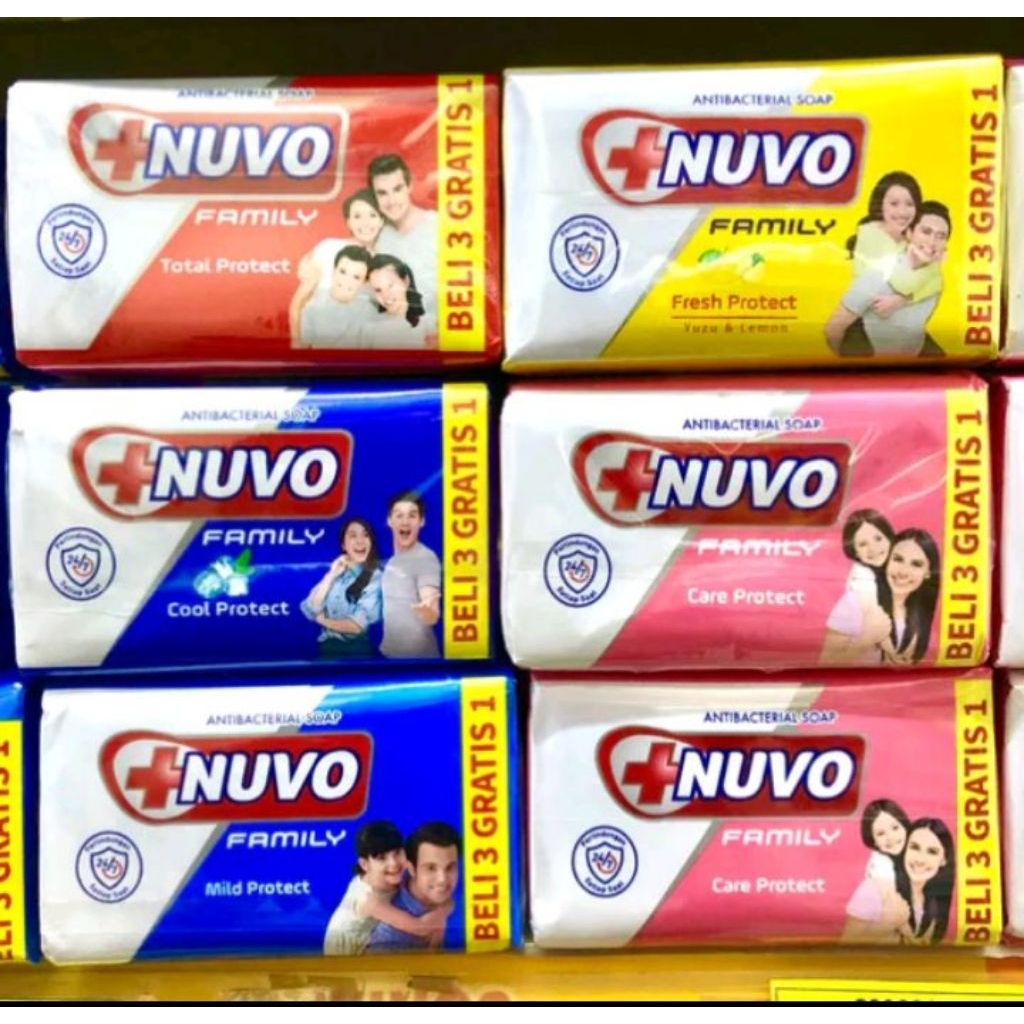 nuvo sabun batang 100gr (banded) beli 3 gratis 1 (4 x 100g)