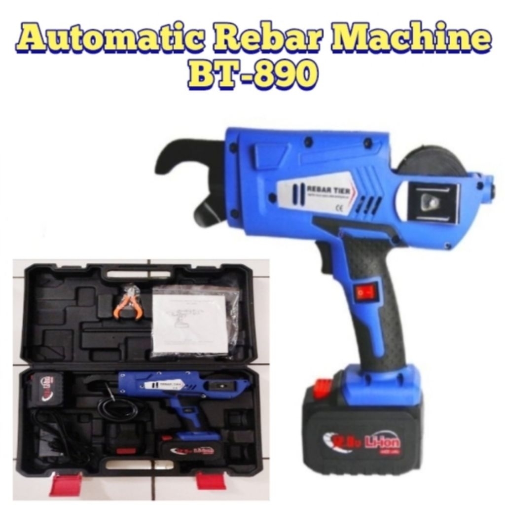 Mesin Pengikat Besi Otomatis Rebar Tier BT890 12.8V Li-Ion – Alat Ikat Beton Cepat & Praktis