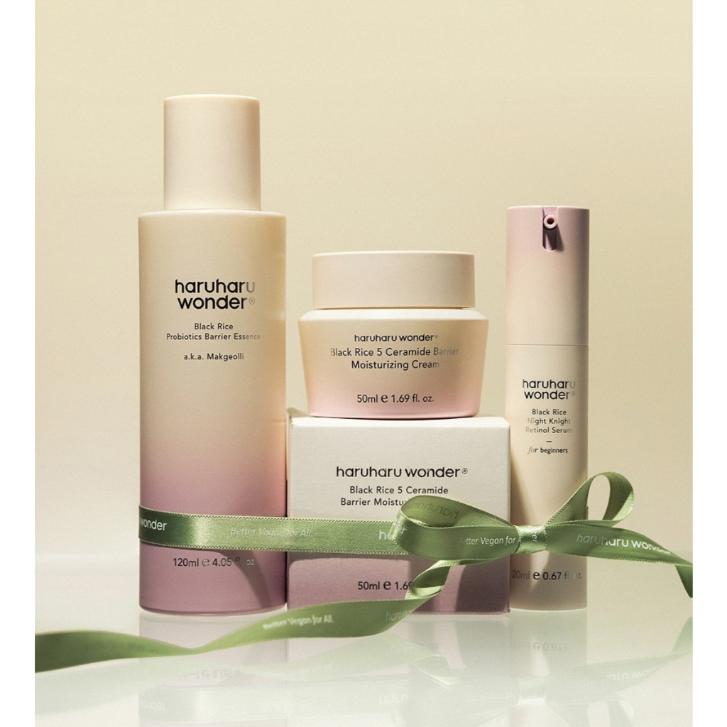 Haruharu BLACK RICE Night Knight Retinol Serum 20ml and BLACK RICE Probiotics Barrier Essence 120ml