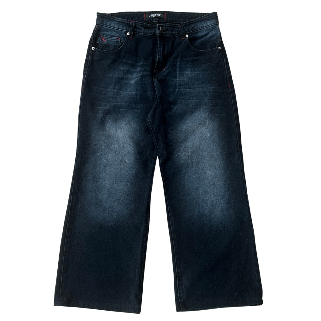 DenimItUp H1 Baggy Ash Grey Black Wide Leg Jeans