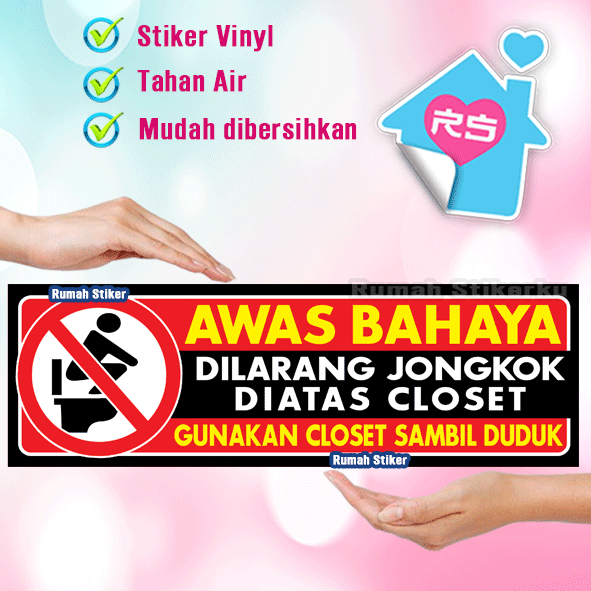 

Stiker dilarang jongkok diatas closet
