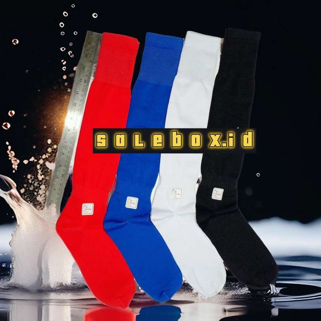 Kaos Kaki Sepak Bola /Kaos Kaki Futsal  Hitam, Merah, Bir, Putih Panjang Diatas Lutut