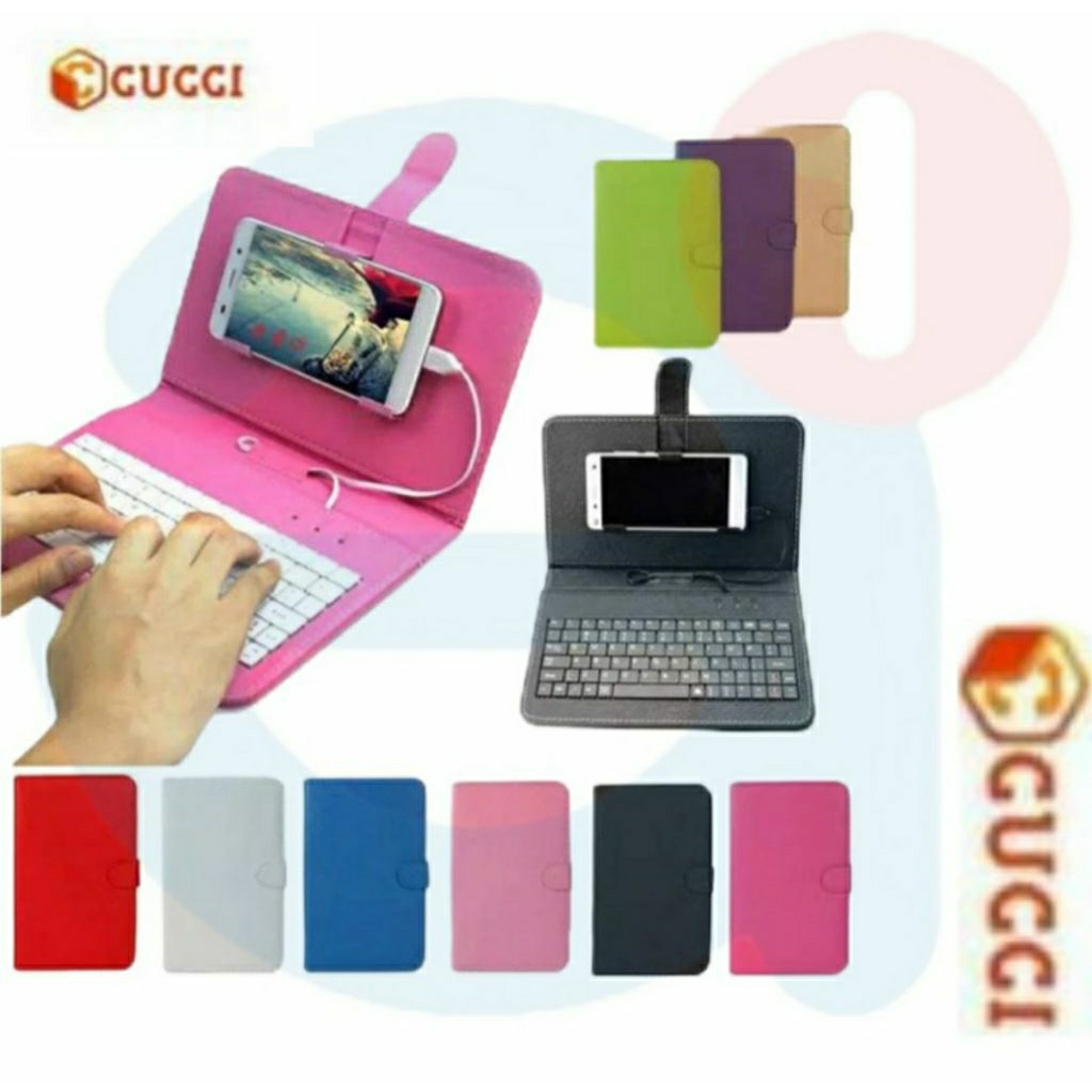 Wired Keyboard Flip Holster Case Cover Skin Protector For OTG Android Phone