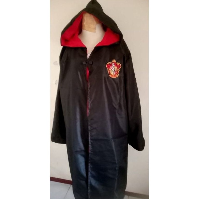 KODE P67K Satu Set Kostum Jubah Harry Poter Satu Set 4 item Jubah hary Potter Jubah dasi tongkat kac