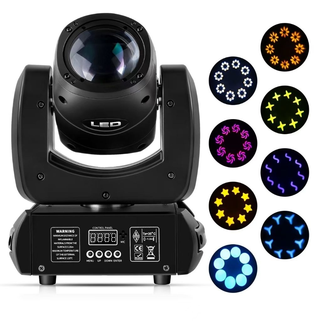Beam mini moving head 8 gobo 150watt No Light Strip