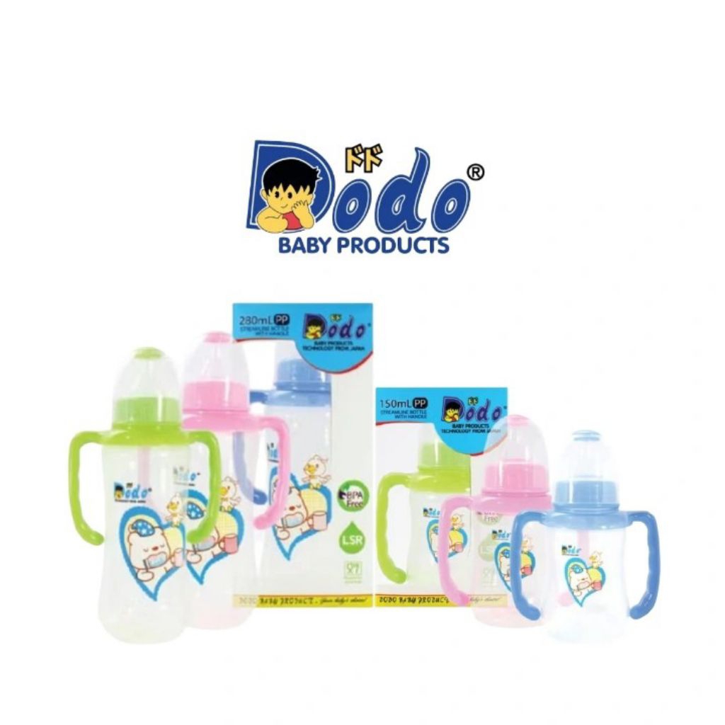 DODO Botol Streamline With Handle 150ML || 280ML | Dodo Botol Susu