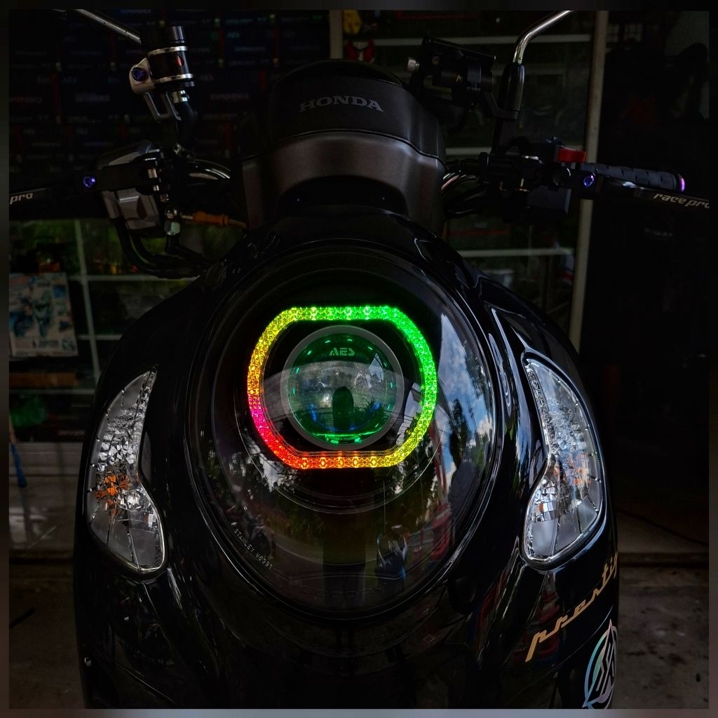 HEADLAMP SET LAMPU DEPAN SET CUSTOM BILED AES EXPERIENCE BULLAES HONDA NEW SCOOPY ESP