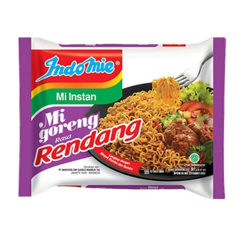 

Indomie Mi Instan Goreng Rasa Rendang 91gr isi 40 pcs [Karton]