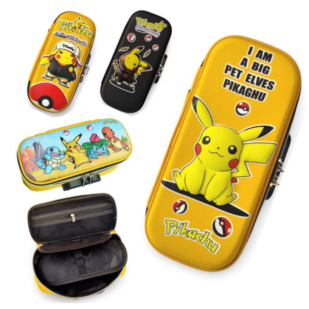 

kotak pensil kode password pokemon pikachu 3D tempat pensil resleting