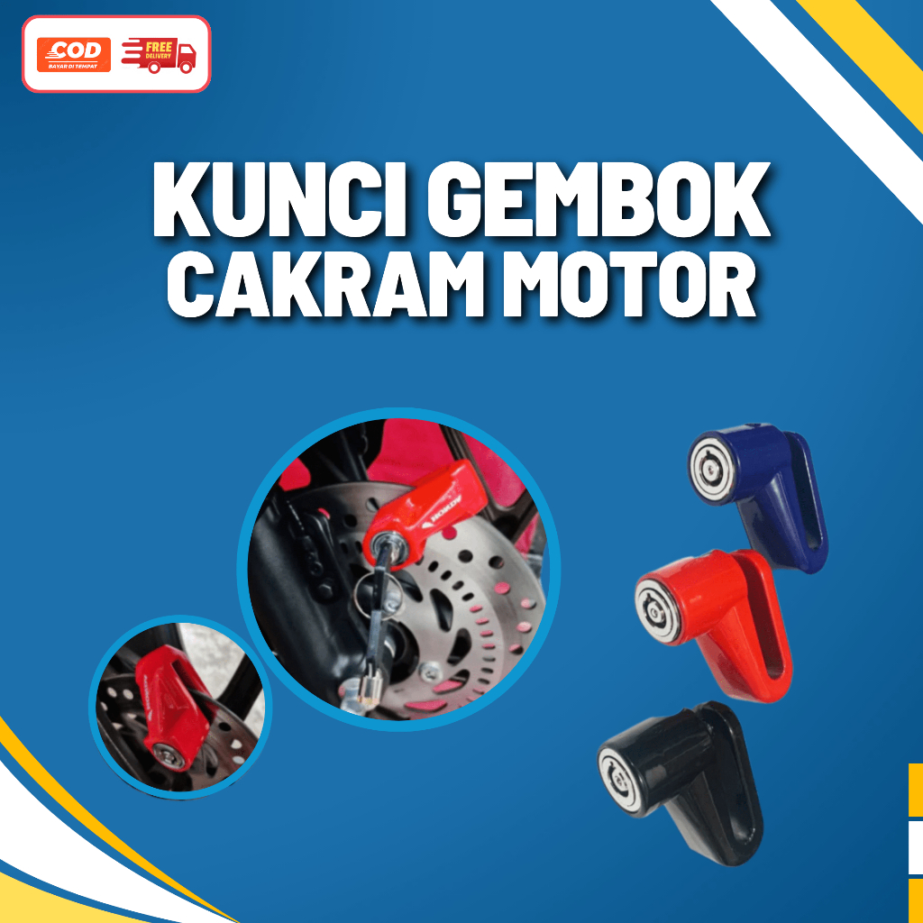 Kunci Cakram Motor Anti Maling Gembok Cakram Honda, Yamaha, dan lainnya Gembok Rem Cakram Universal