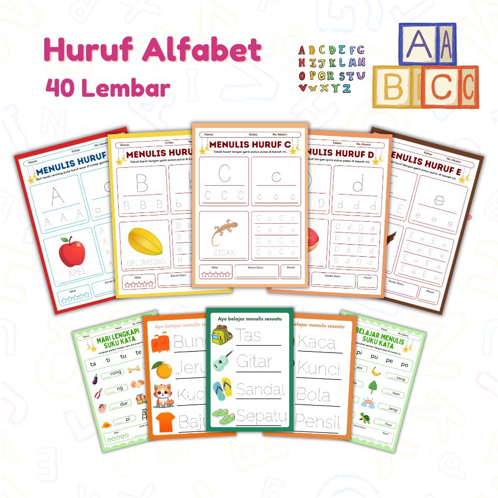Lembar Kerja Worksheet Anak Lembar Belajar Anak PAUD/TK
