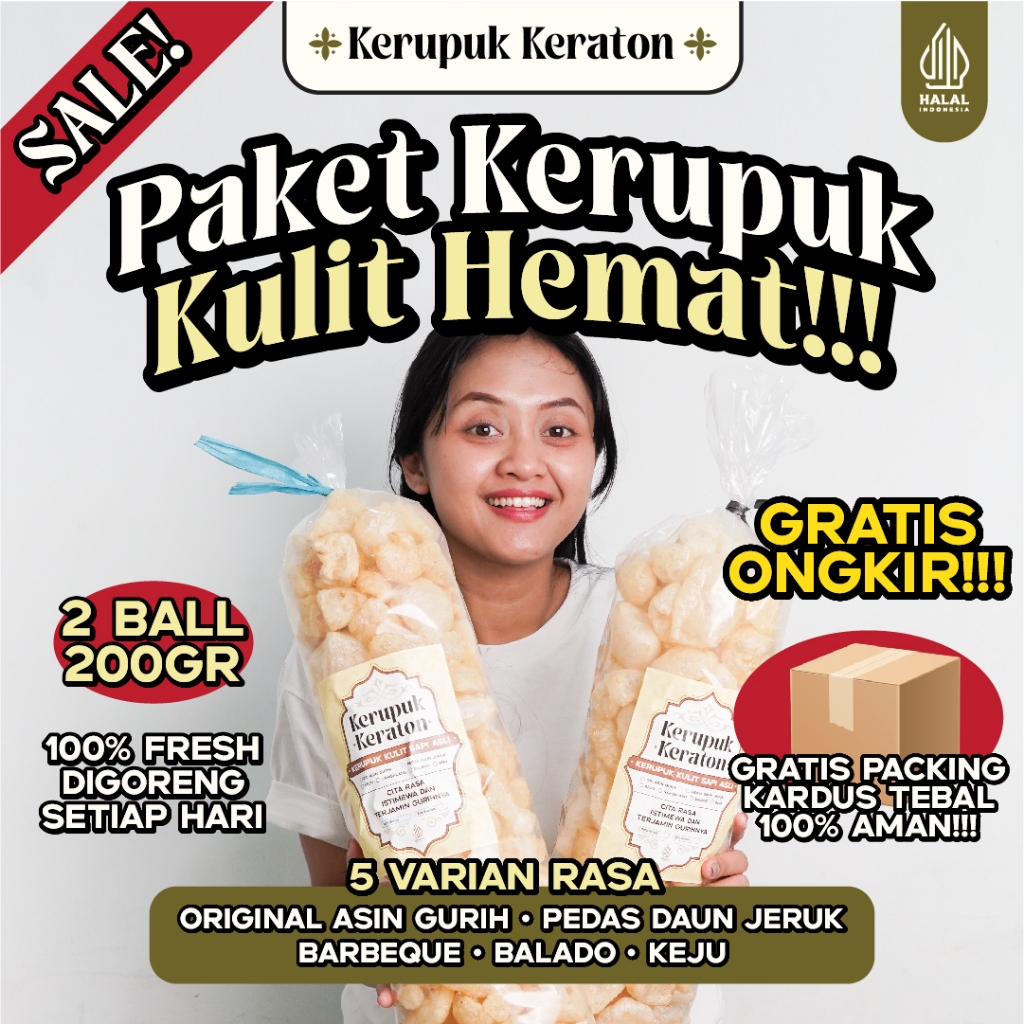 

Kerupuk Keraton – Paket Hemat 200gr 2Pcs Original 100% Halal Hemat, Renyah, Gurih