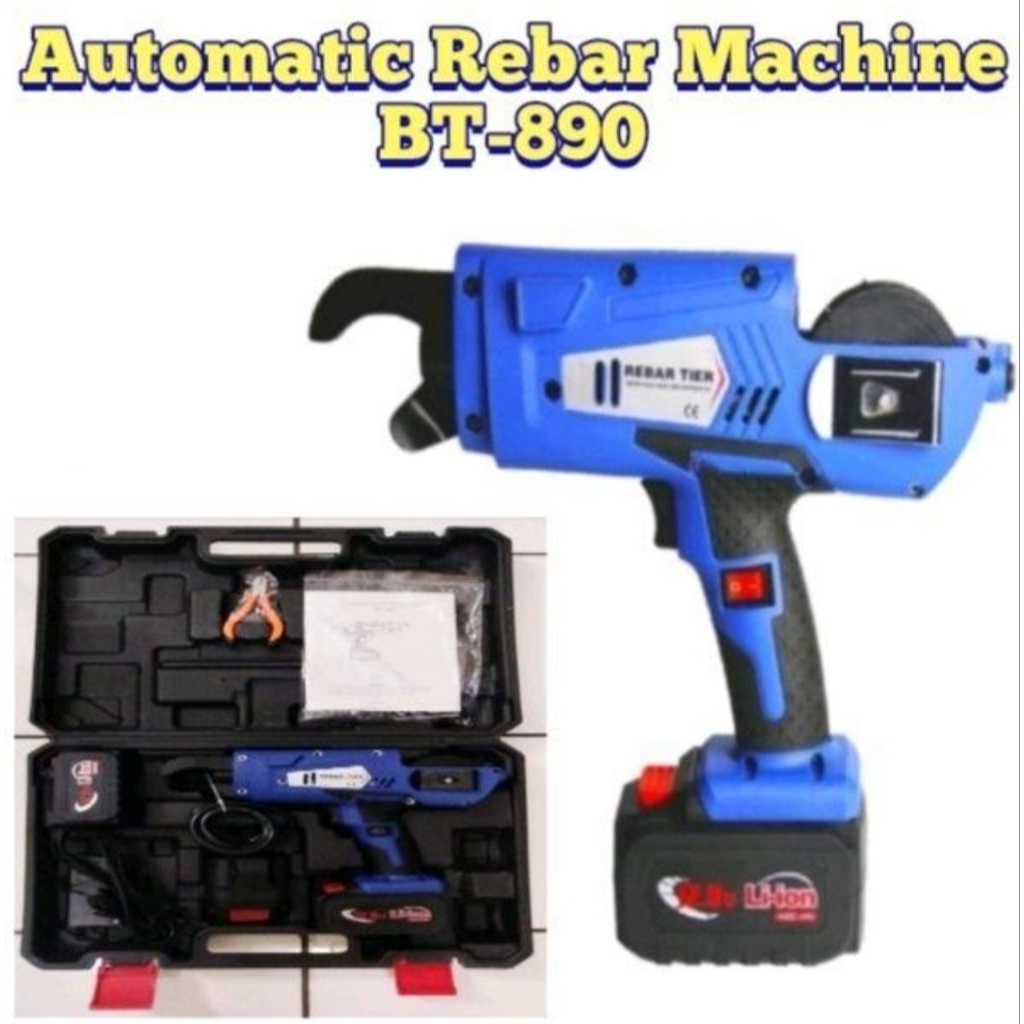 Mesin Pengikat Besi Otomatis Rebar Tier TB890 12.8V Li-Ion / Alat Ikat Beton Cepat dan Praktis