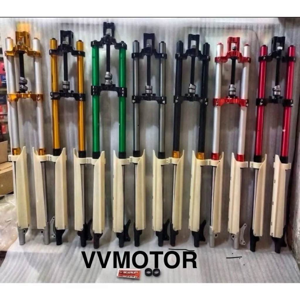 UPSIDE DOWN USD KLX TRACKER SCARLET CNC SCT 3107+KOMSTIR+SEAL SHOK CADANGAN