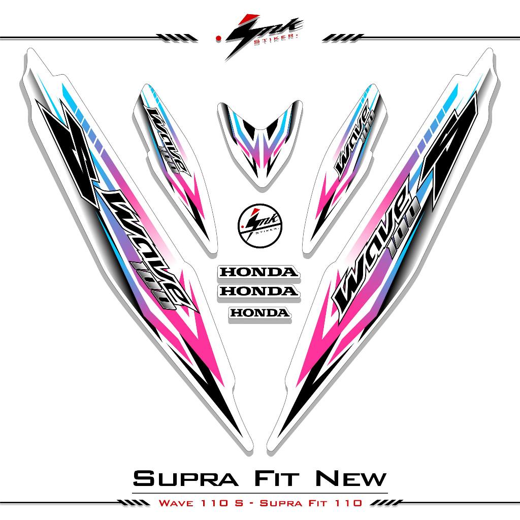 Striping Supra Fit New Wave 100 S Stiker Sticker Wave 100 Supra Fit S Stock Decal List Motif Ink 32