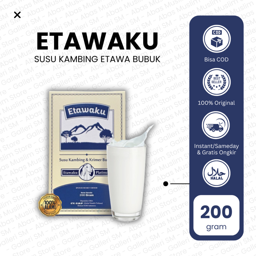 

Susu Kambing Etawaku Platinum Krim Bubuk Anak Bayi 200 gr Original Box Goat Milk Powder Etawa