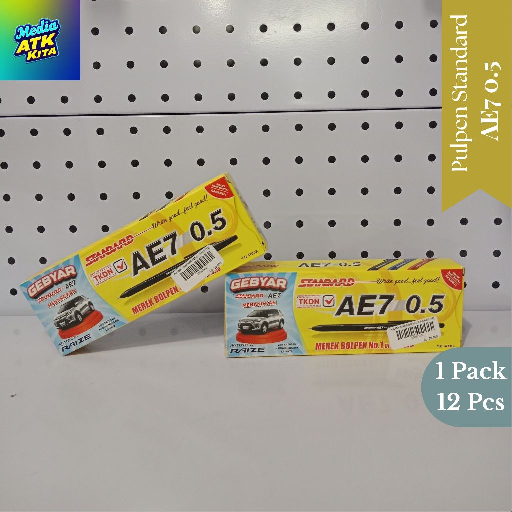 

Pulpen Standard AE7 0.5mm Hitam 1 Pack (12 Pcs)