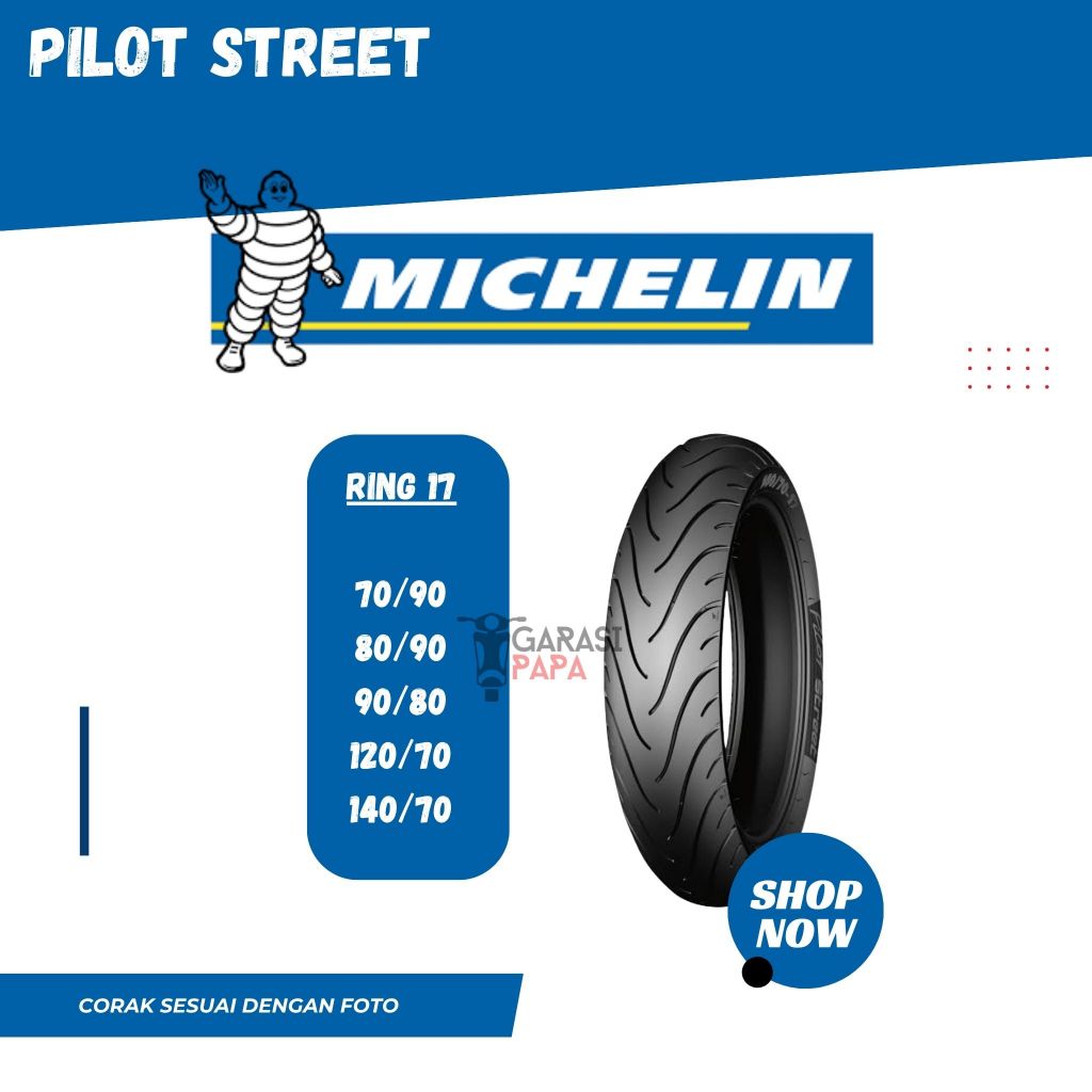 Cuci Gudang Michelin Ban Motor Matic Tubeless Pilot Street 70/90 80/90 90/80 120/70 140/70 Ring 17 S