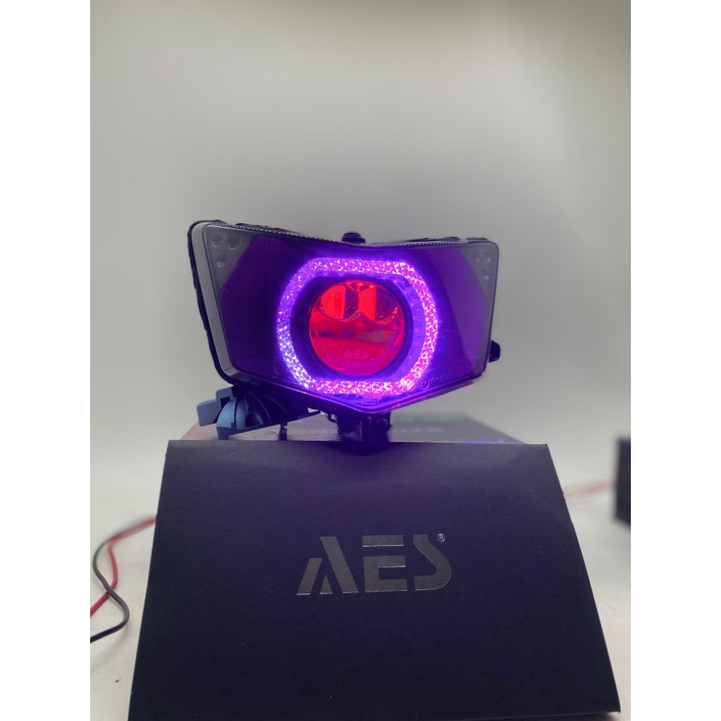 Lampu Depan Ninja RR New set biled AES DLB  + SHROUD 5D reflektor ORIGINAL