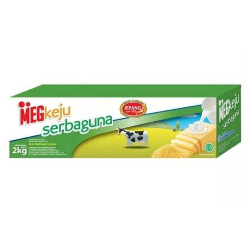 

Keju Meg Cheddar HIJAU serbaguna 2kg