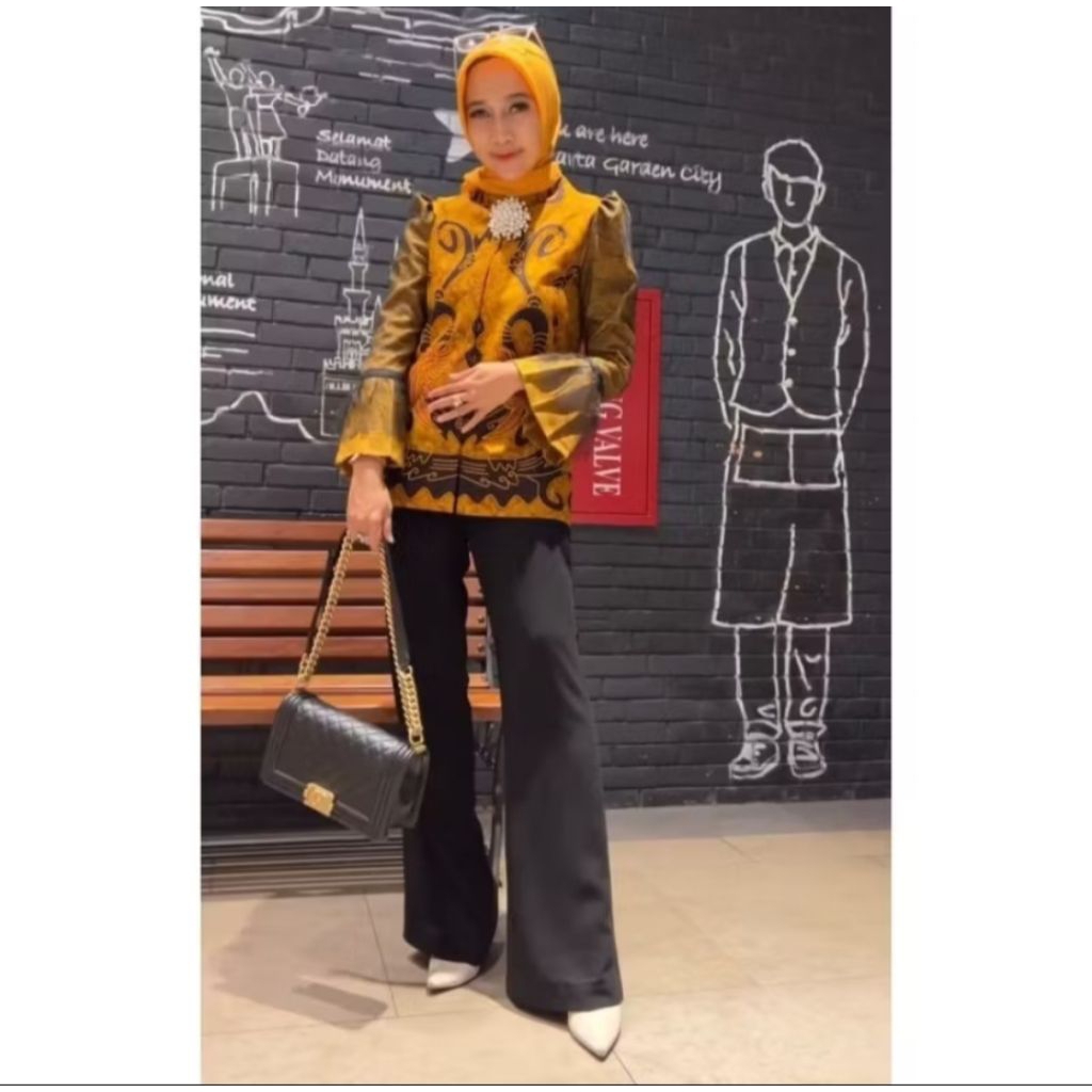 blus batik premium warna kuning