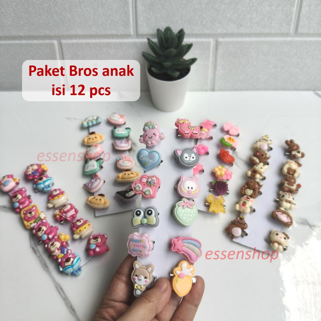 12 pcs Bros jilbab anak lucu karakter