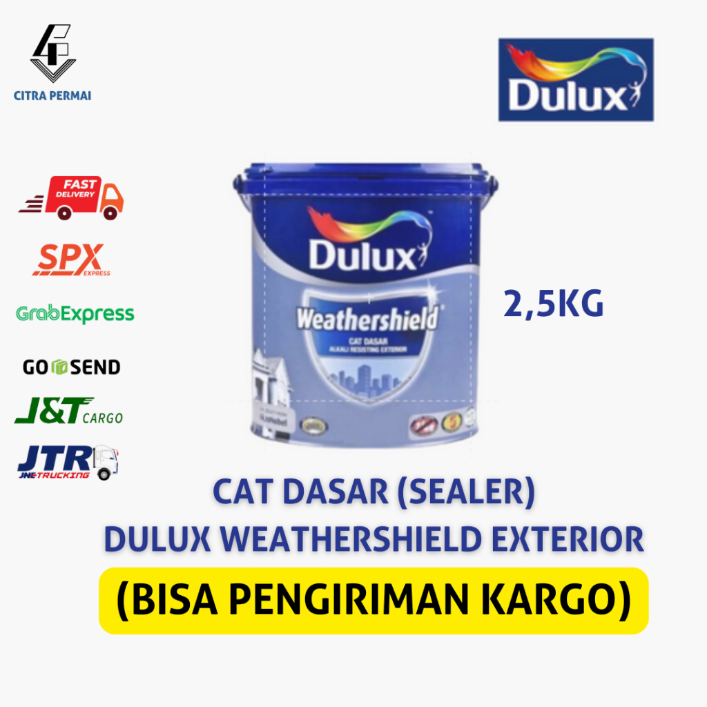 CAT DASAR SEALER DULUX WEATHERSHIELD EXTERIOR (2,5KG), ALKALI CAT DASAR DULUX EXTERIOR (BISA PENGIRI