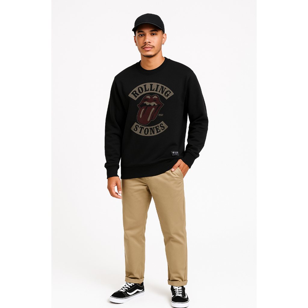 Sweater Cowok Cewek Distro Keren – Bahan Fleece Tebal hitam , Tidak Gerah – Model Kekinian