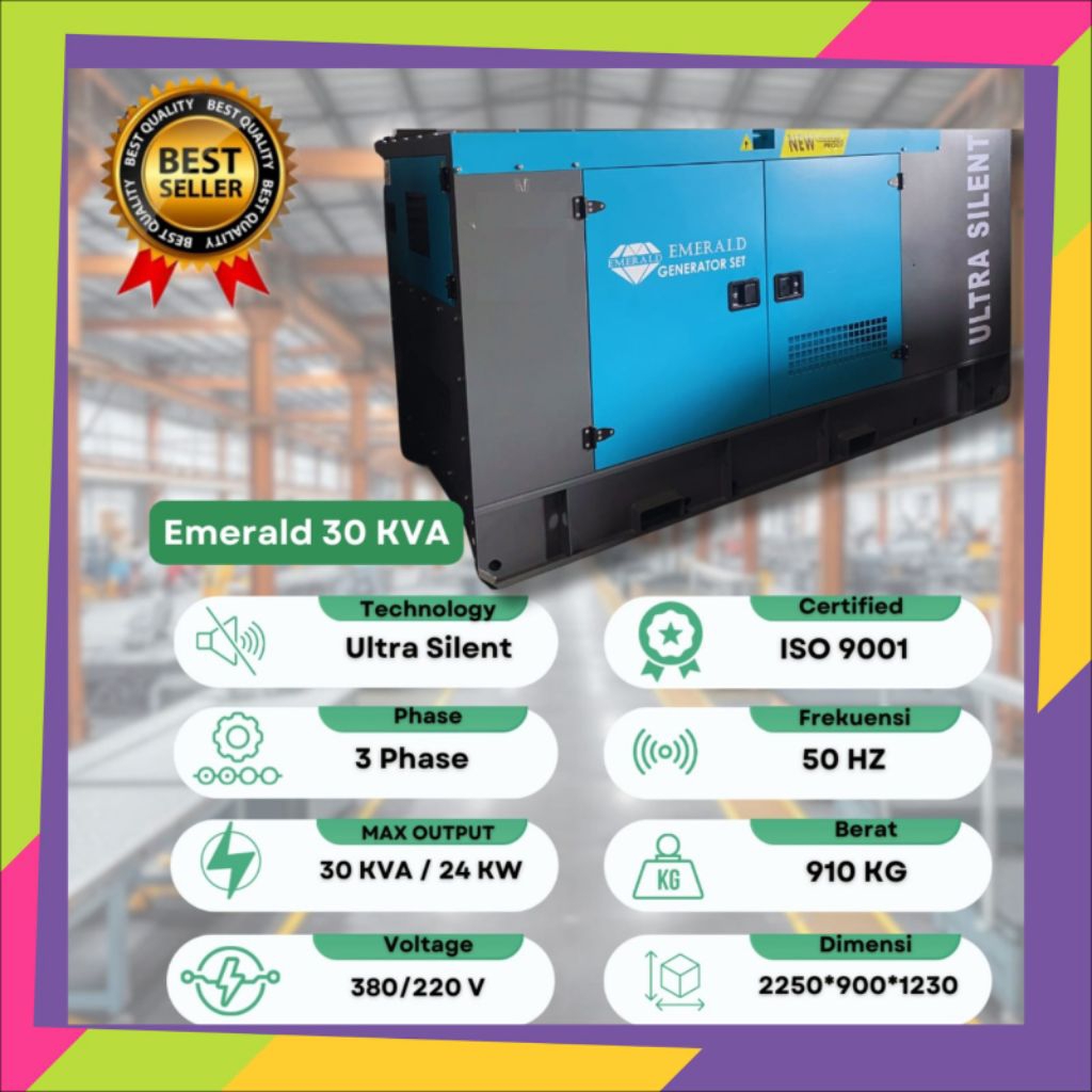 Genset 30KVA Emerald Diesel Silent Diesel
