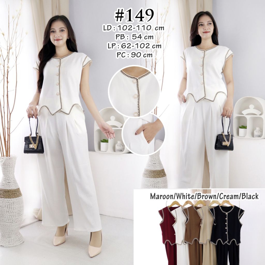 AJ | SETELAN 149 | Rompi Premium // Celana Kulot // Bahan Sabrina Knit | Setelan 149 Rompi Celana wa