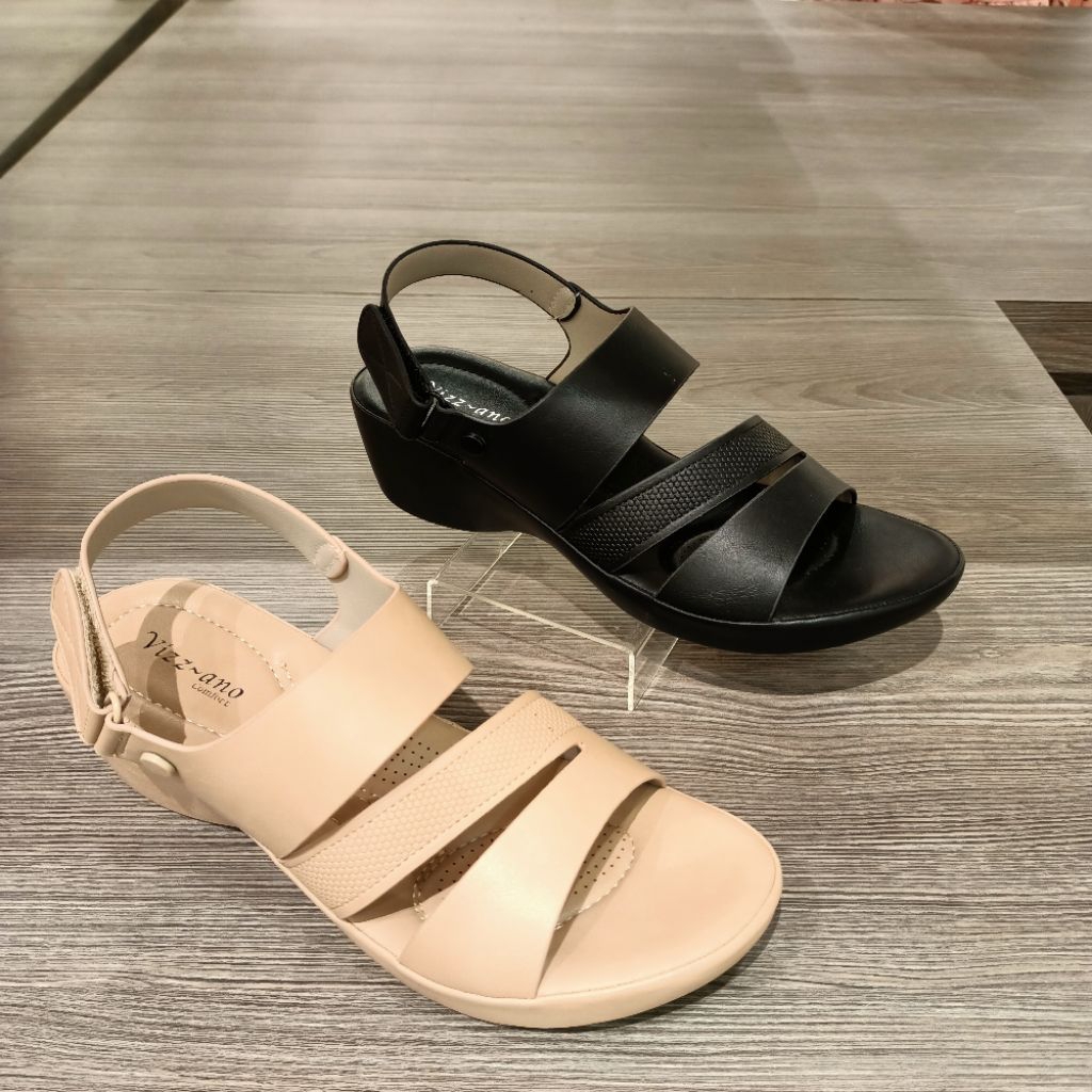 sandal wanita wedges 5cm ringan VIZZANO original matahari
