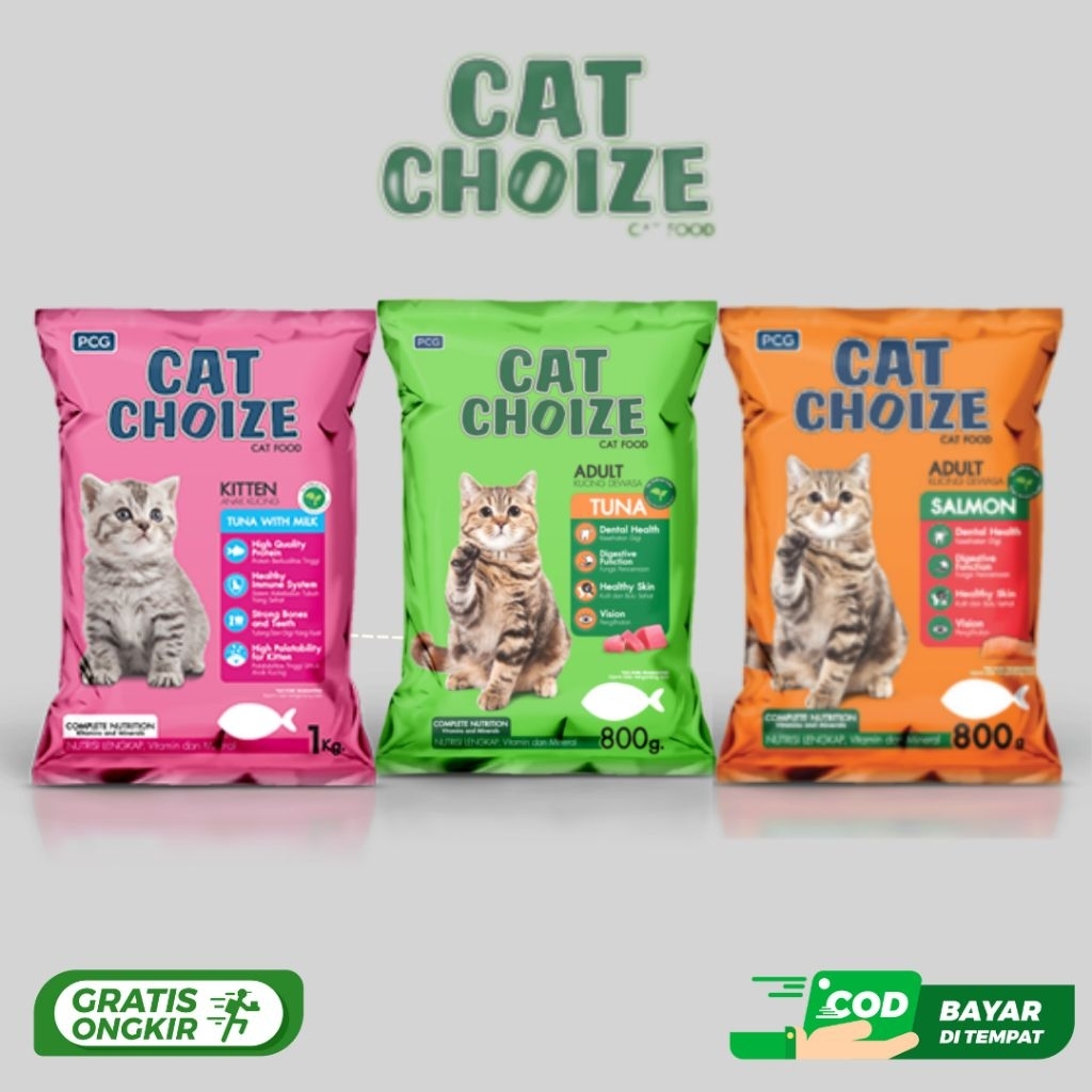 makanan kucing cat choize kemasan 800 gram dan 1 kg |pelet kucing makanan kucing kering