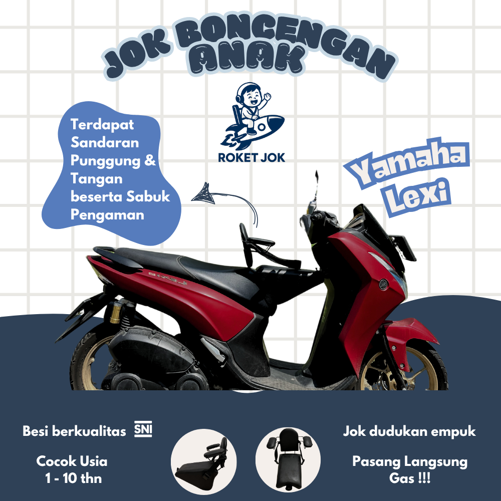 Jok Motor Anak Boncengan Depan  Yamaha Lexi Kursi Dudukan Portable Matic