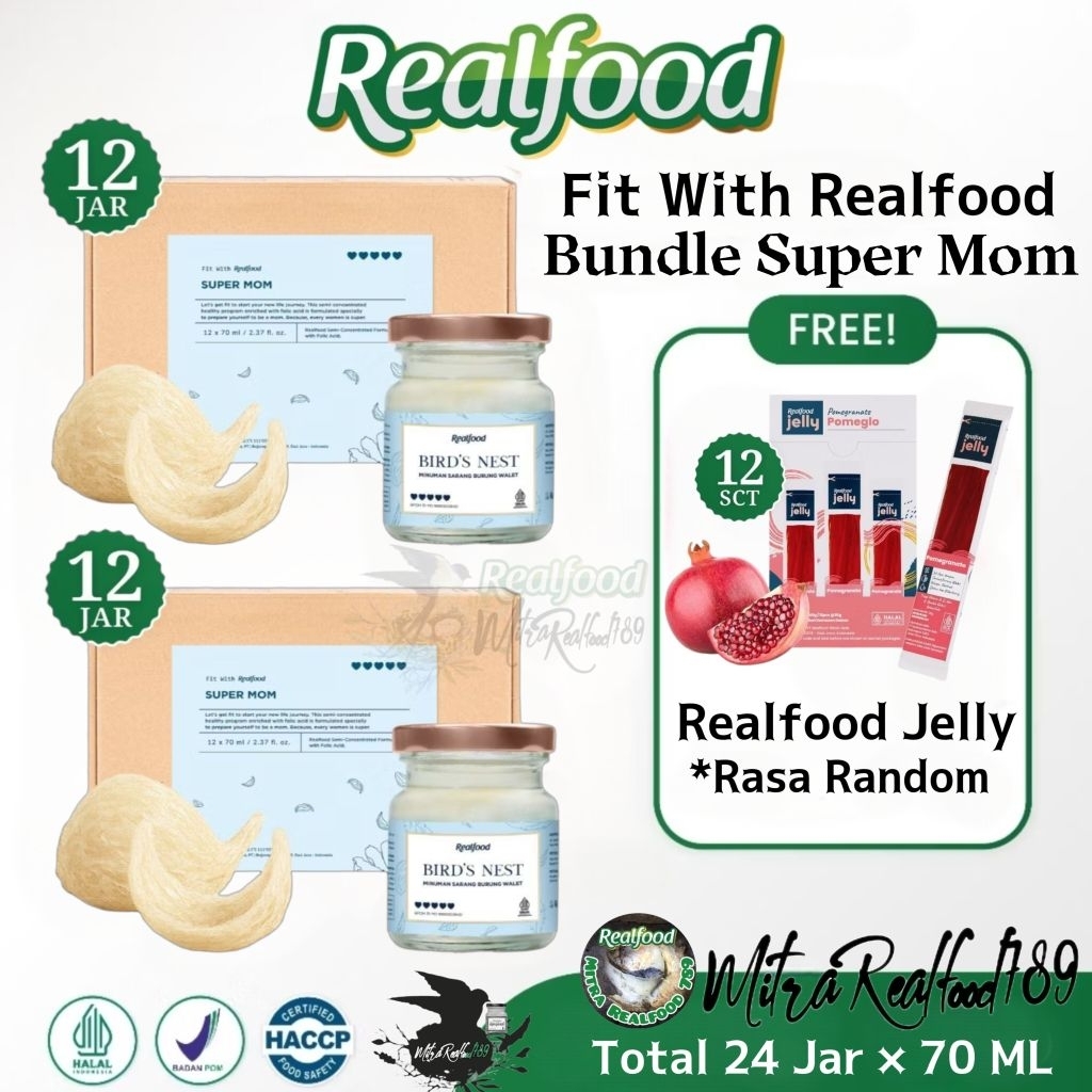 

Realfood Bundle Super Mom 24 Jar Bonus Jelly 12 Sct ( Minuman Sarang Burung Walet )