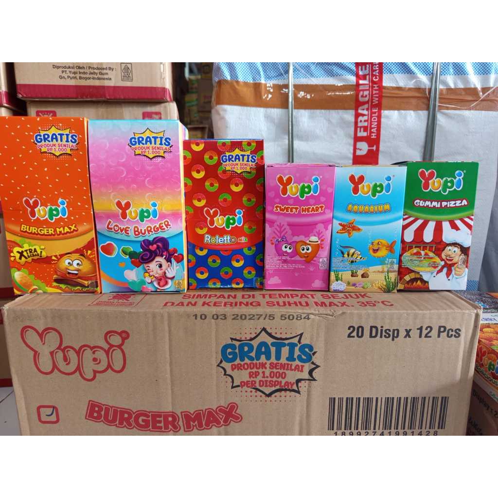 

Yupi ECER burger max, love burger, Roberto, sweet heart, aquarium, gummy pizza